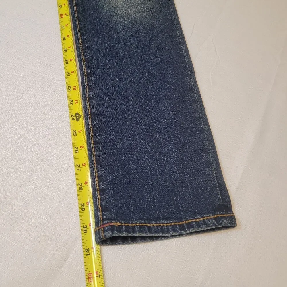 True Religion Geno Slim Big T Relaxed Red Rope Stitch Jeans 30x31